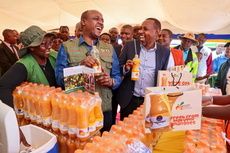 County leadership at a mango juice launch