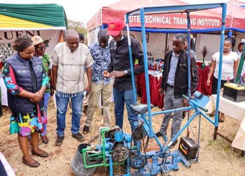 A locally built pedal powered irrigation pump